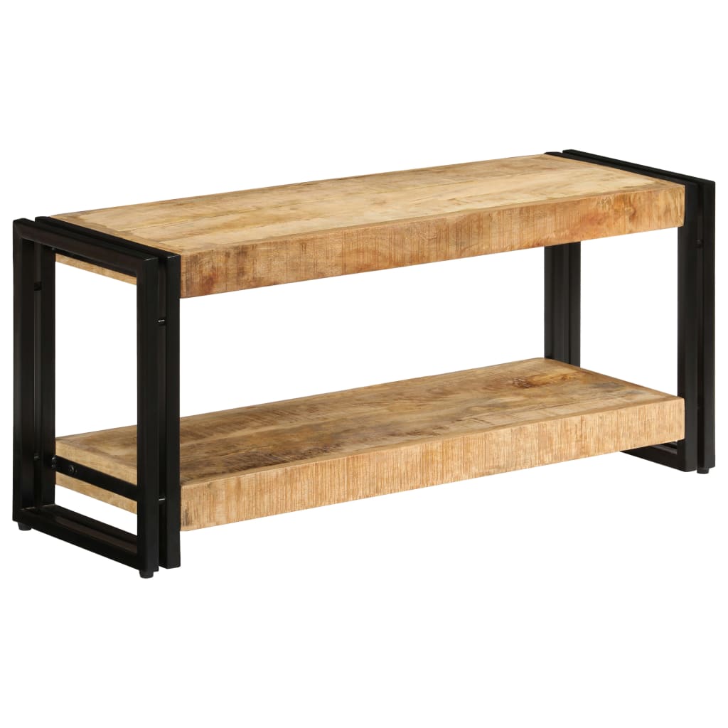 Tv Stand | Natural wood | Solid Mango Wood and Powder-Coated Iron