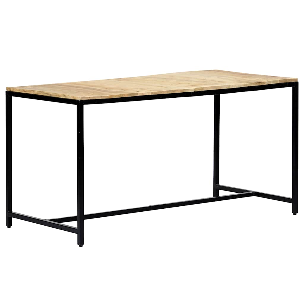 247811 vidaXL Dining Table 140x70x75 cm Solid Rough Mango Wood