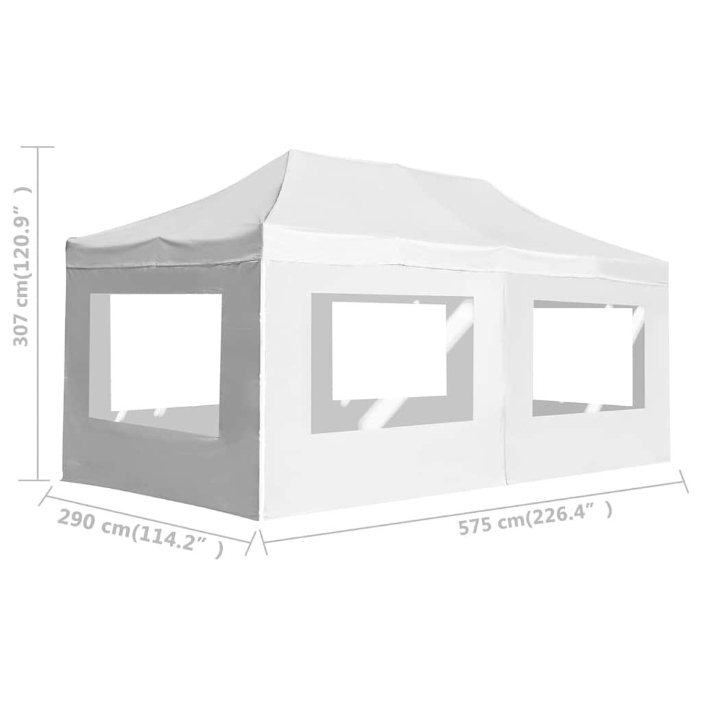 Professional Folding Party Tent with Walls Aluminium 6x3m White