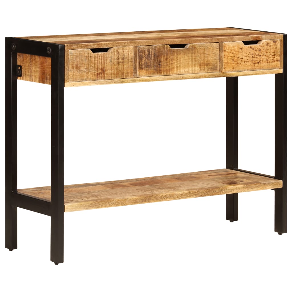 247406 vidaXL Sideboard with 3 Drawers 110x35x75 cm Solid Mango Wood