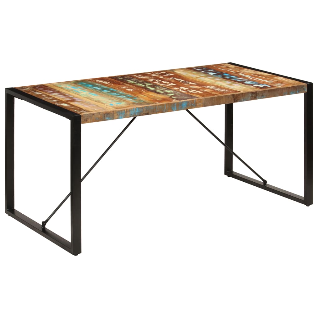 247418 vidaXL Dining Table 160x80x75 cm Solid Reclaimed Wood