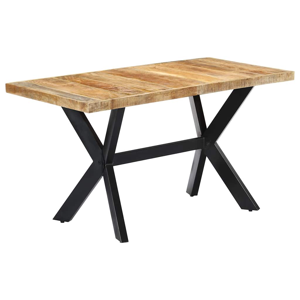 247437 vidaXL Dining Table 140x70x75 cm Solid Rough Mango Wood