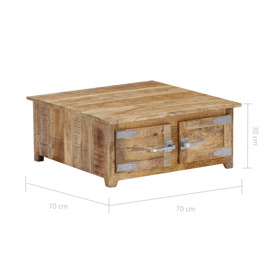247693 vidaXL Coffee Table 70x70x30 cm Solid Mango Wood