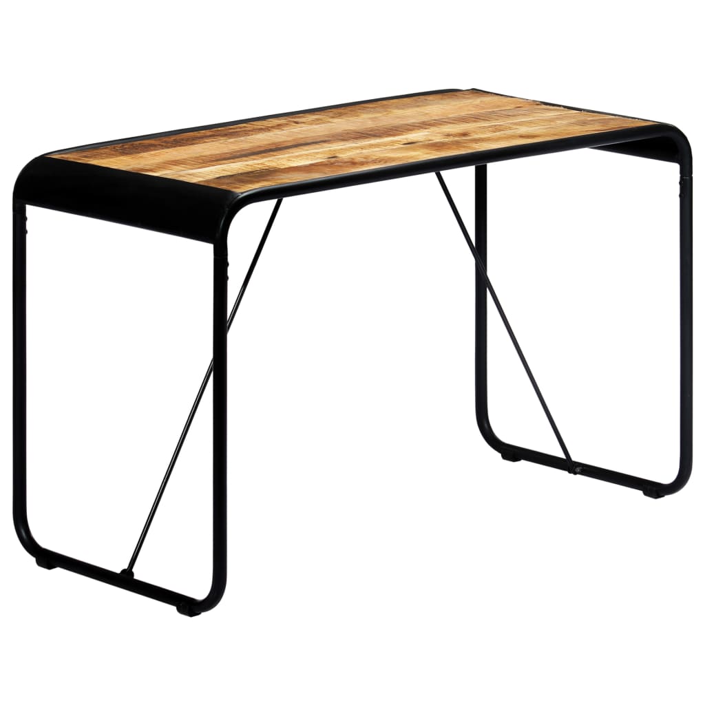 247868 vidaXL Dining Table 118x60x76 cm Solid Rough Mango Wood