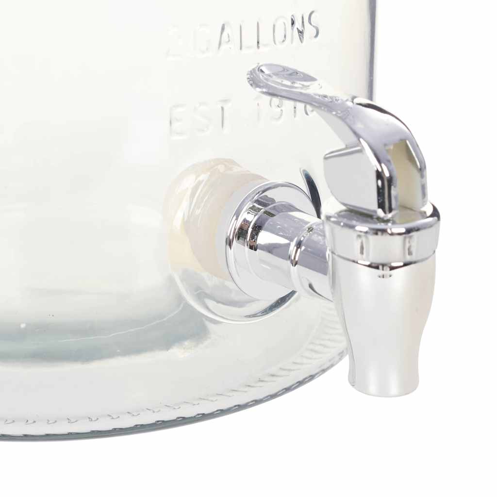 50829 vidaXL Water Dispenser XXL with Tap Transparent 8 L Glass