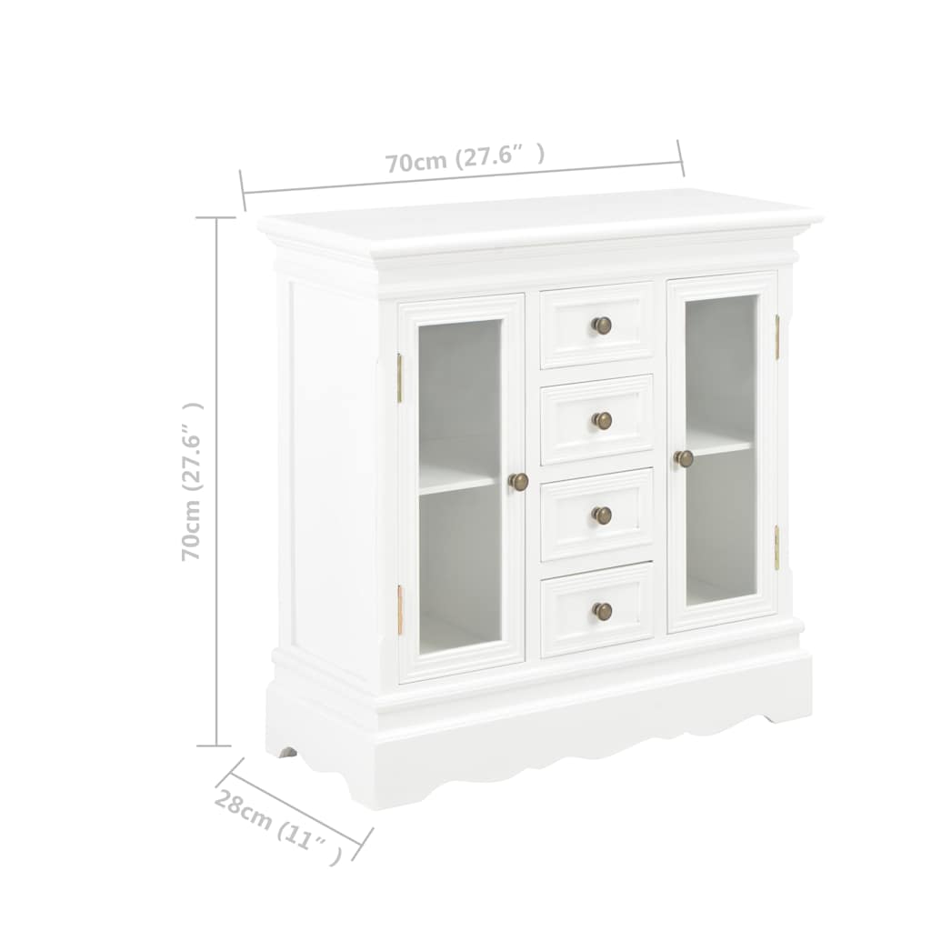 280027 vidaXL Sideboard White 70x28x70 cm Solid Pine Wood