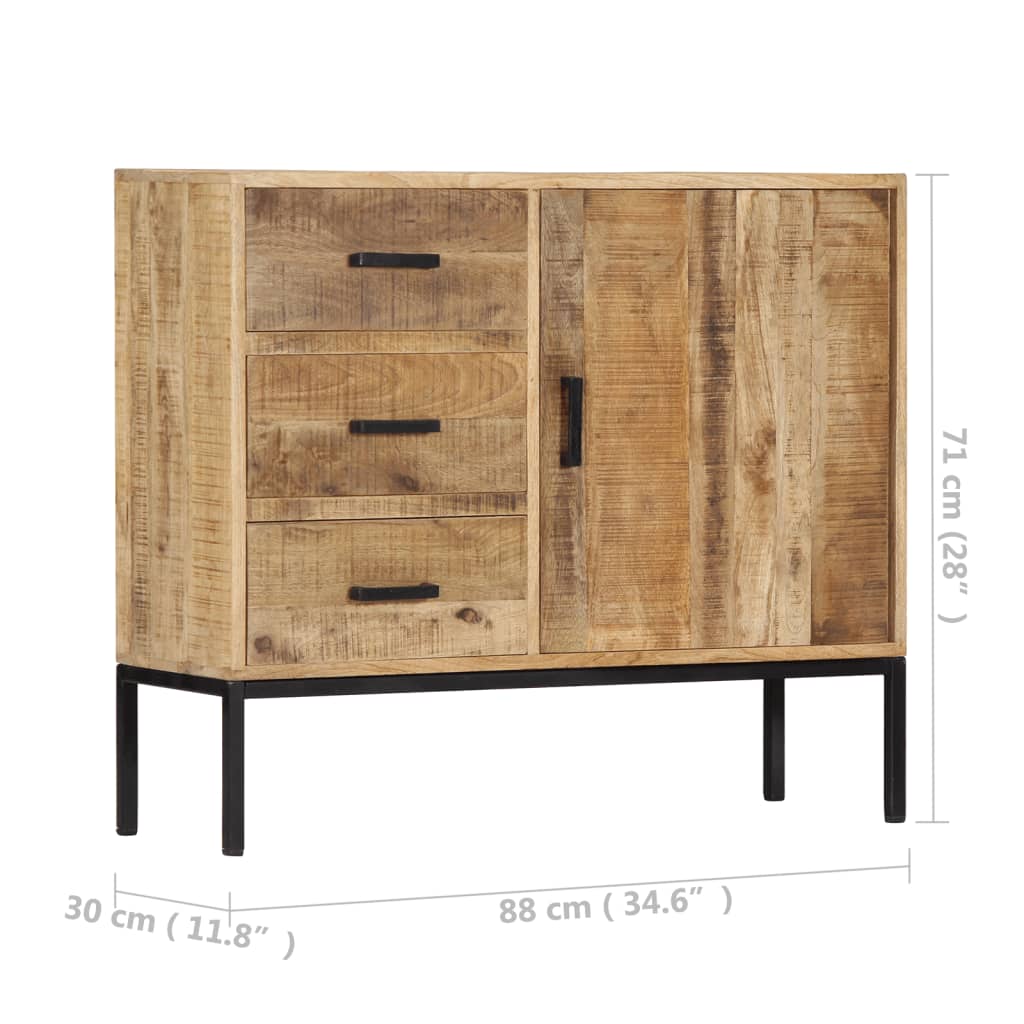 247969 vidaXL Sideboard 88x30x71 cm Solid Mango Wood