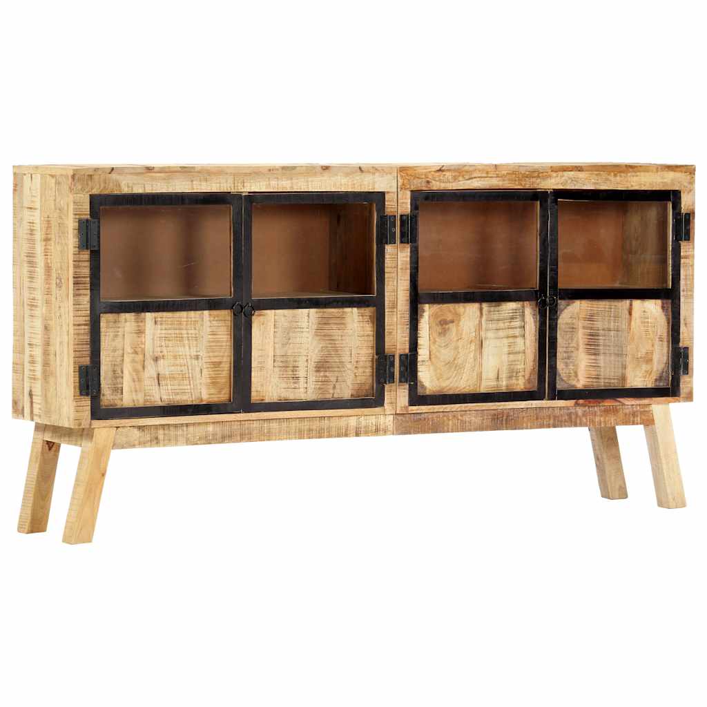 247994 vidaXL Sideboard Brown and Black 160x30x80 cm Solid Rough Mango Wood