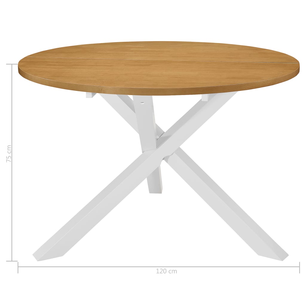 247631 vidaXL Dining Table White 120x75 cm MDF
