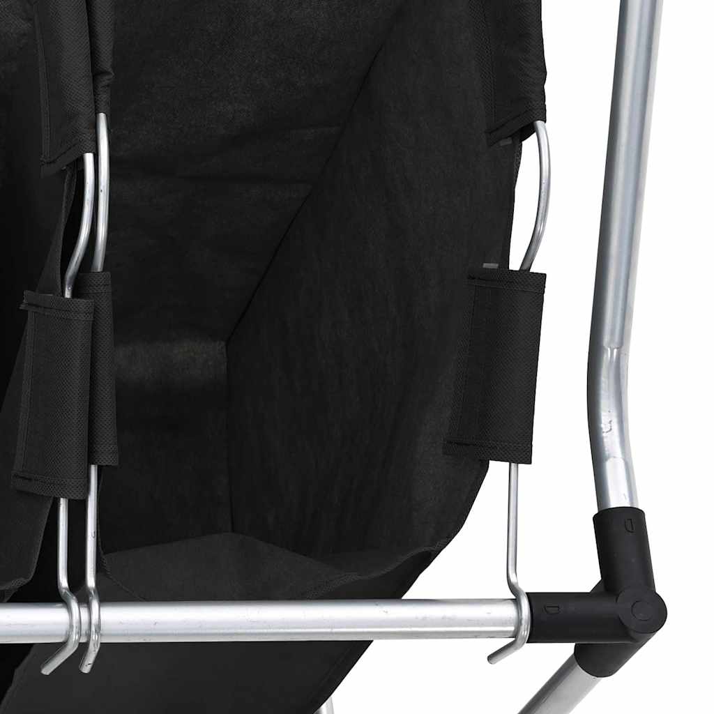 282426 vidaXL Laundry Sorter with 3 Bags Black Steel