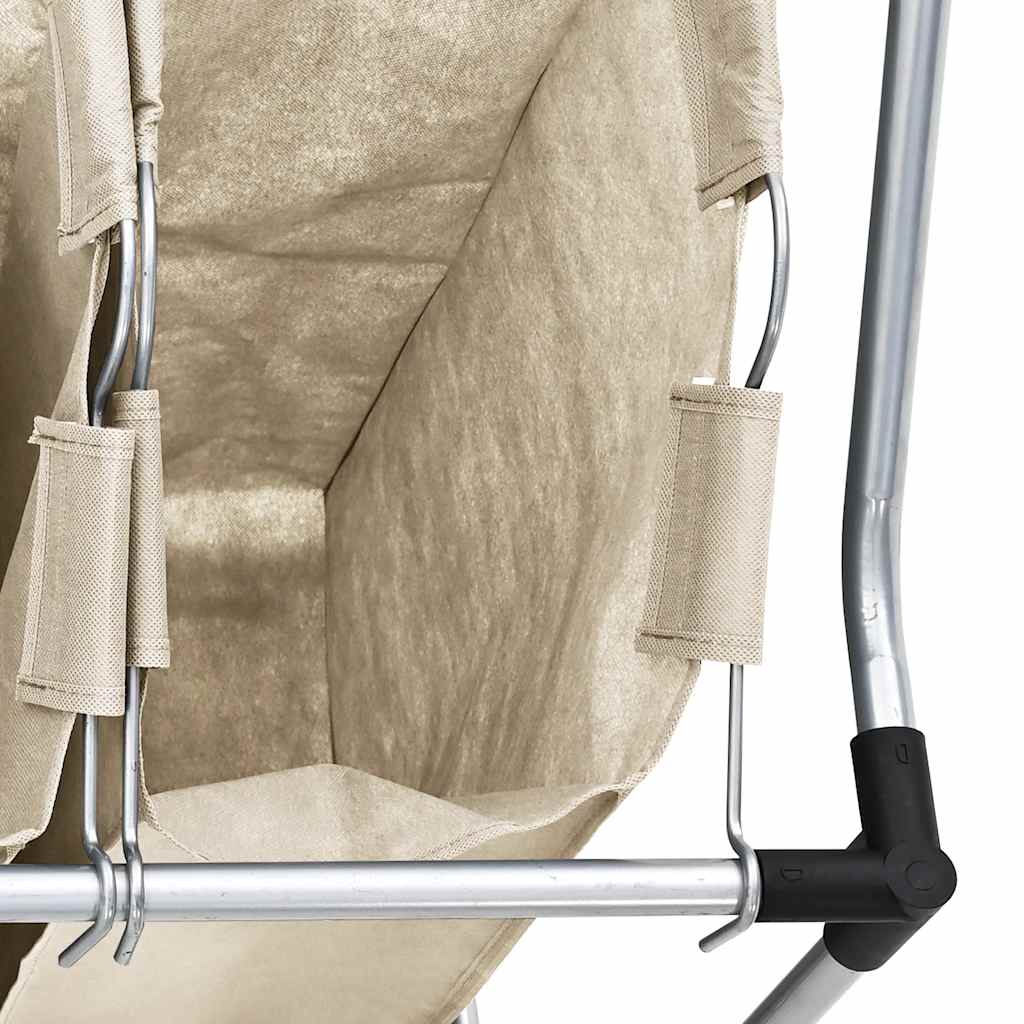 282427 vidaXL Laundry Sorter with 3 Bags Cream Steel