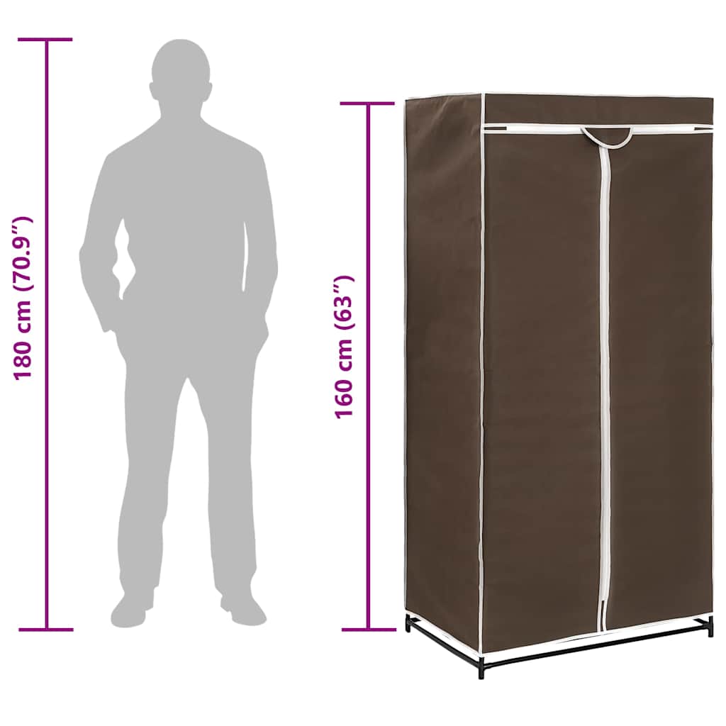 282442 vidaXL Wardrobes 2 pcs Brown 75x50x160 cm