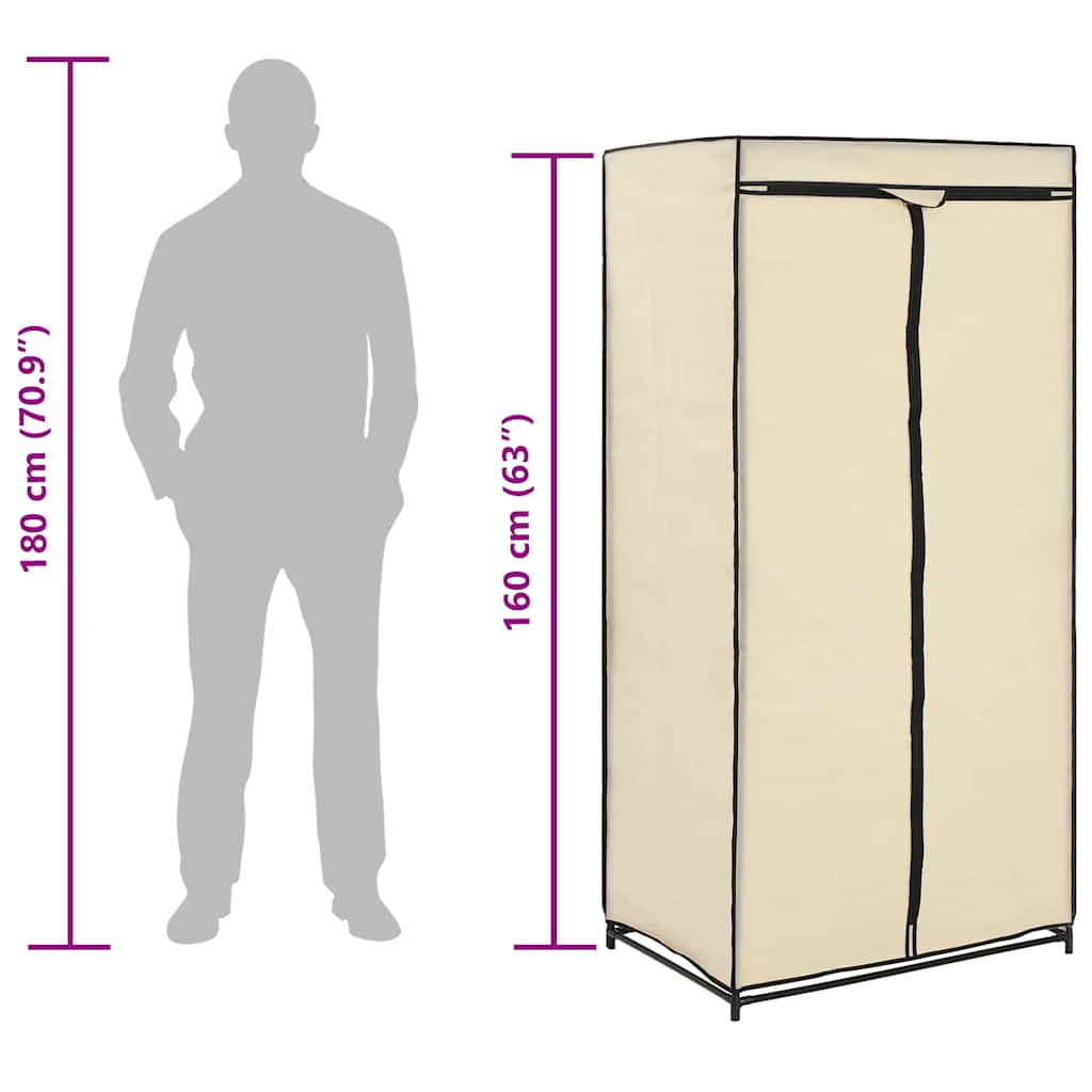 282443 vidaXL Wardrobes 2 pcs Cream 75x50x160 cm