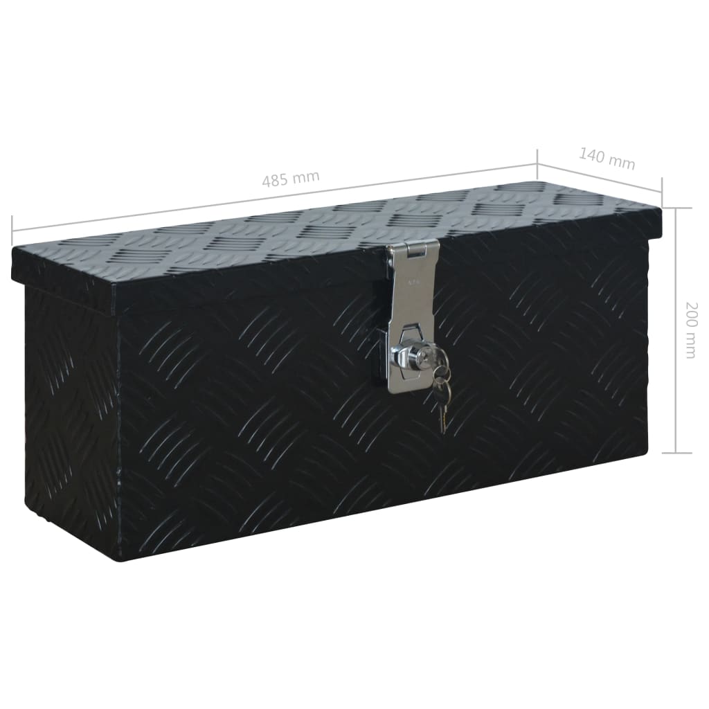 144845 vidaXL Aluminium Box 485x140x200 mm Black