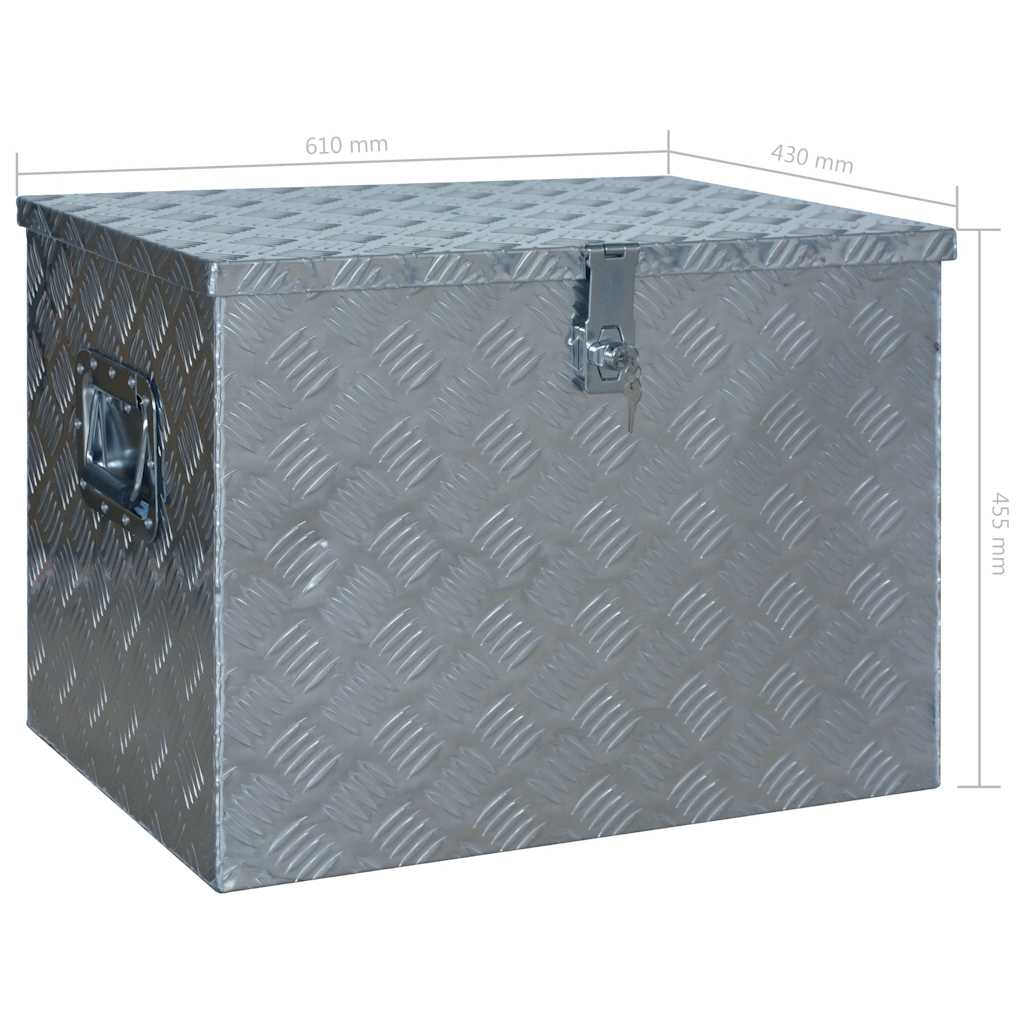 144847 vidaXL Aluminium Box 610x430x455 mm Silver