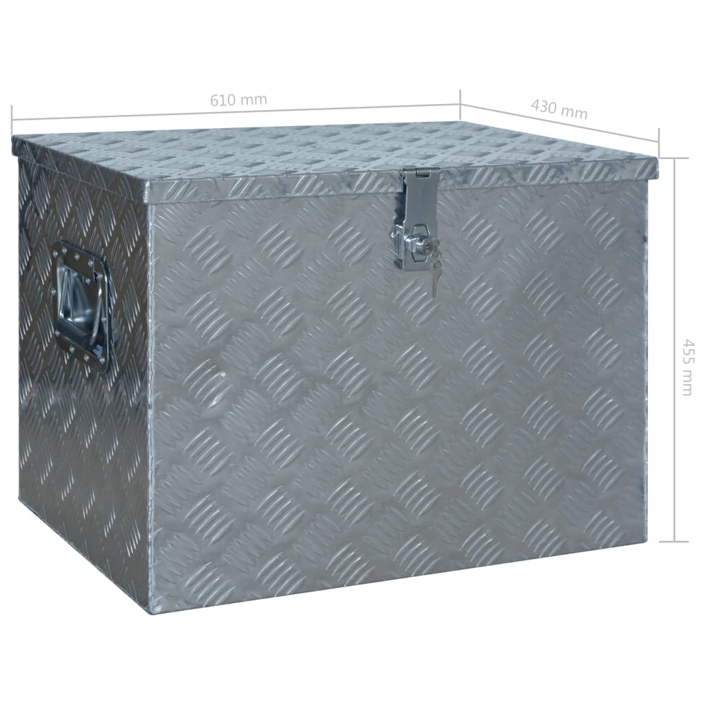 144847 vidaXL Aluminium Box 610x430x455 mm Silver