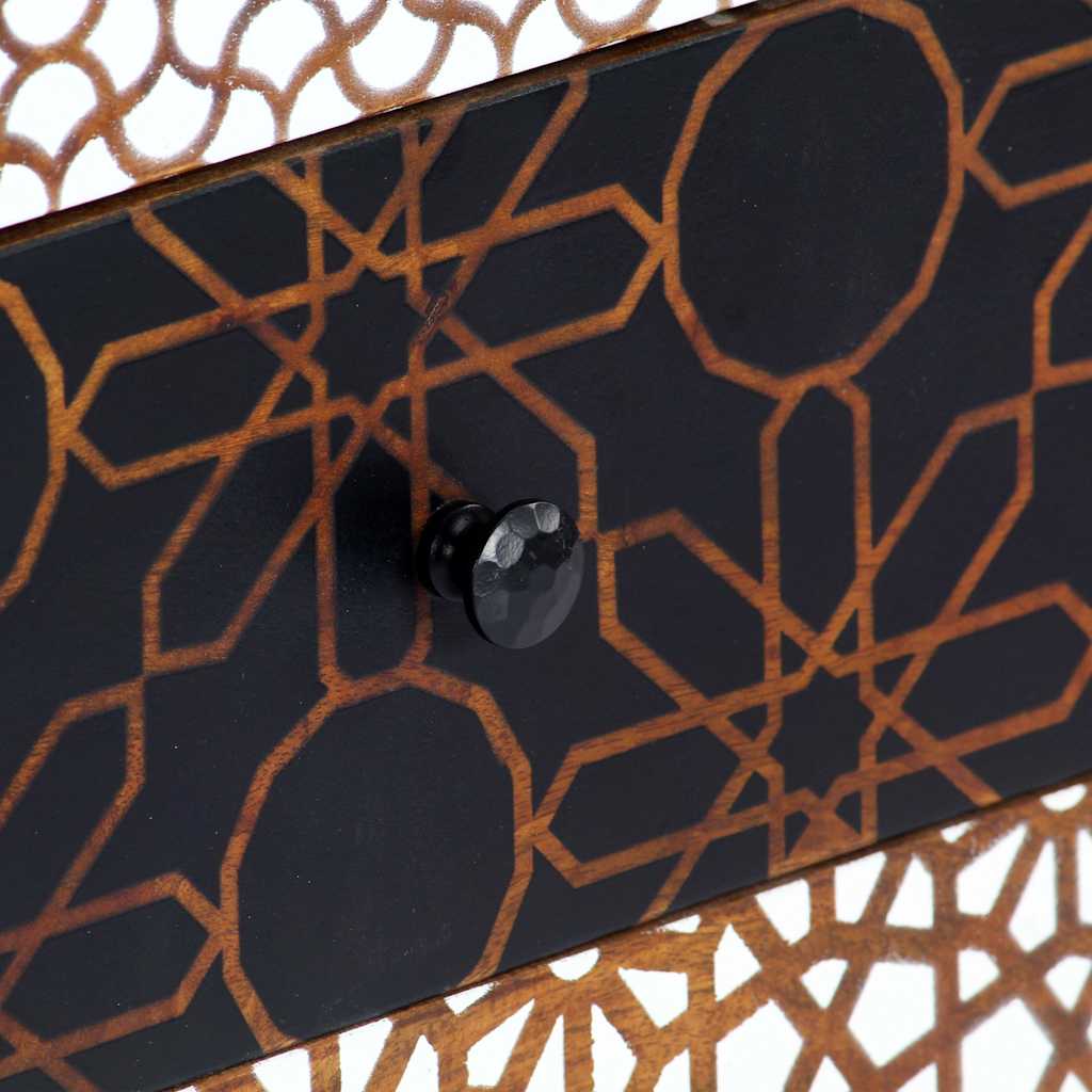 247916 vidaXL Sideboard with Printed Pattern 90x30x70 cm Solid Mango Wood