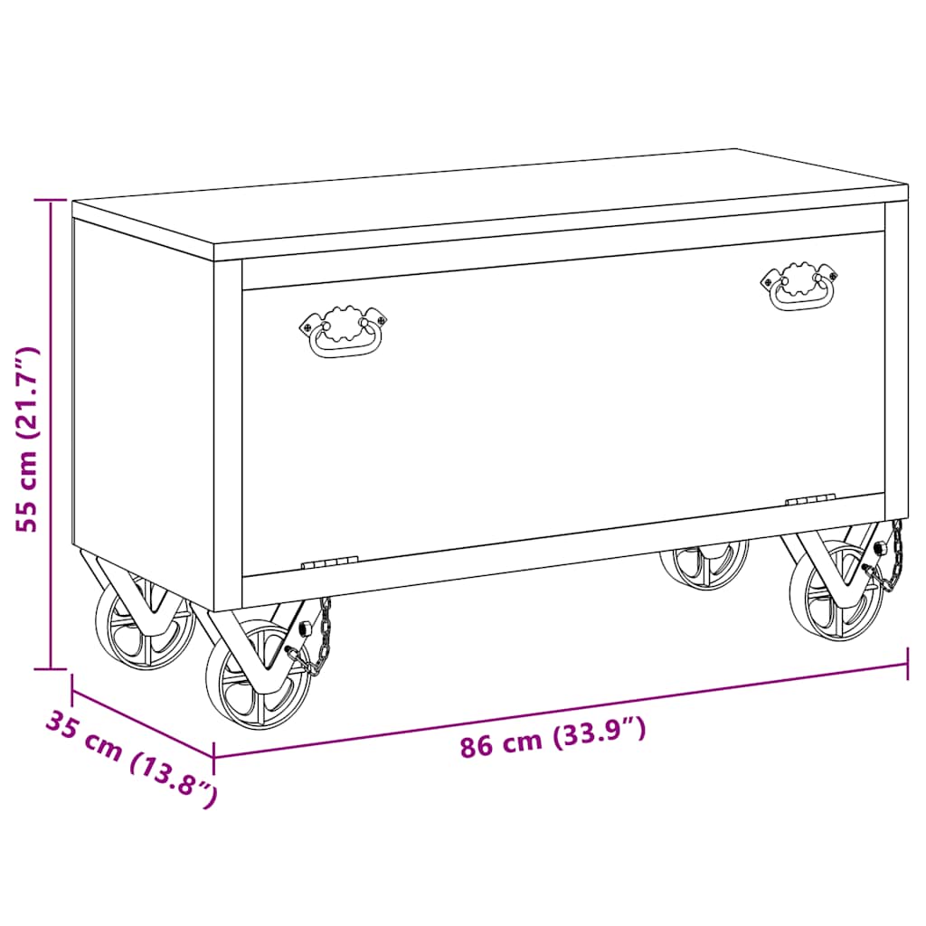 247658 vidaXL Shoe Cabinet 86x35x55 cm Solid Mango Wood