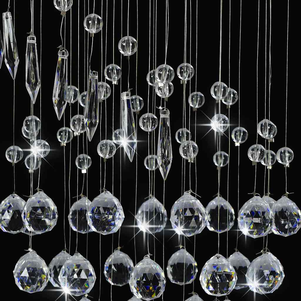 281577 vidaXL Ceiling Lamp with Crystal Beads Silver Spiral G9