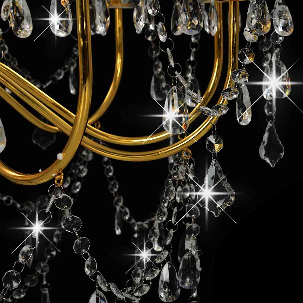281613 vidaXL Chandelier 2-layer Golden 15 x E14 Bulbs