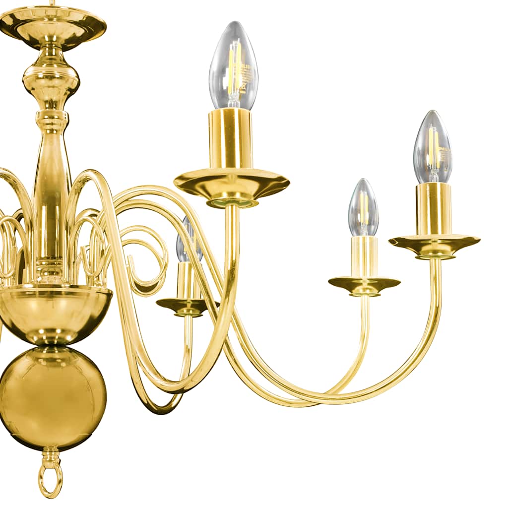 281619 vidaXL Chandelier Golden 8 x E14 Bulbs
