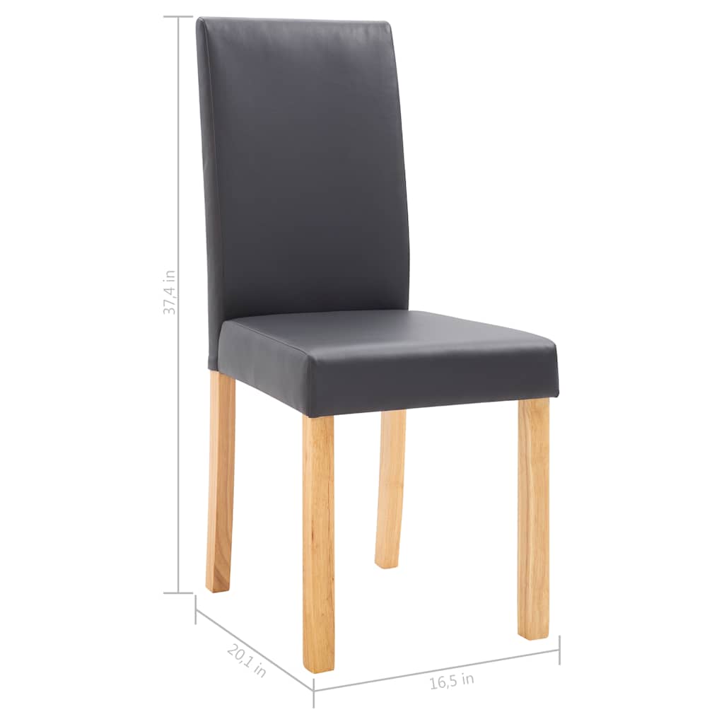 Dining Chairs 2 pcs Gray Faux Leather