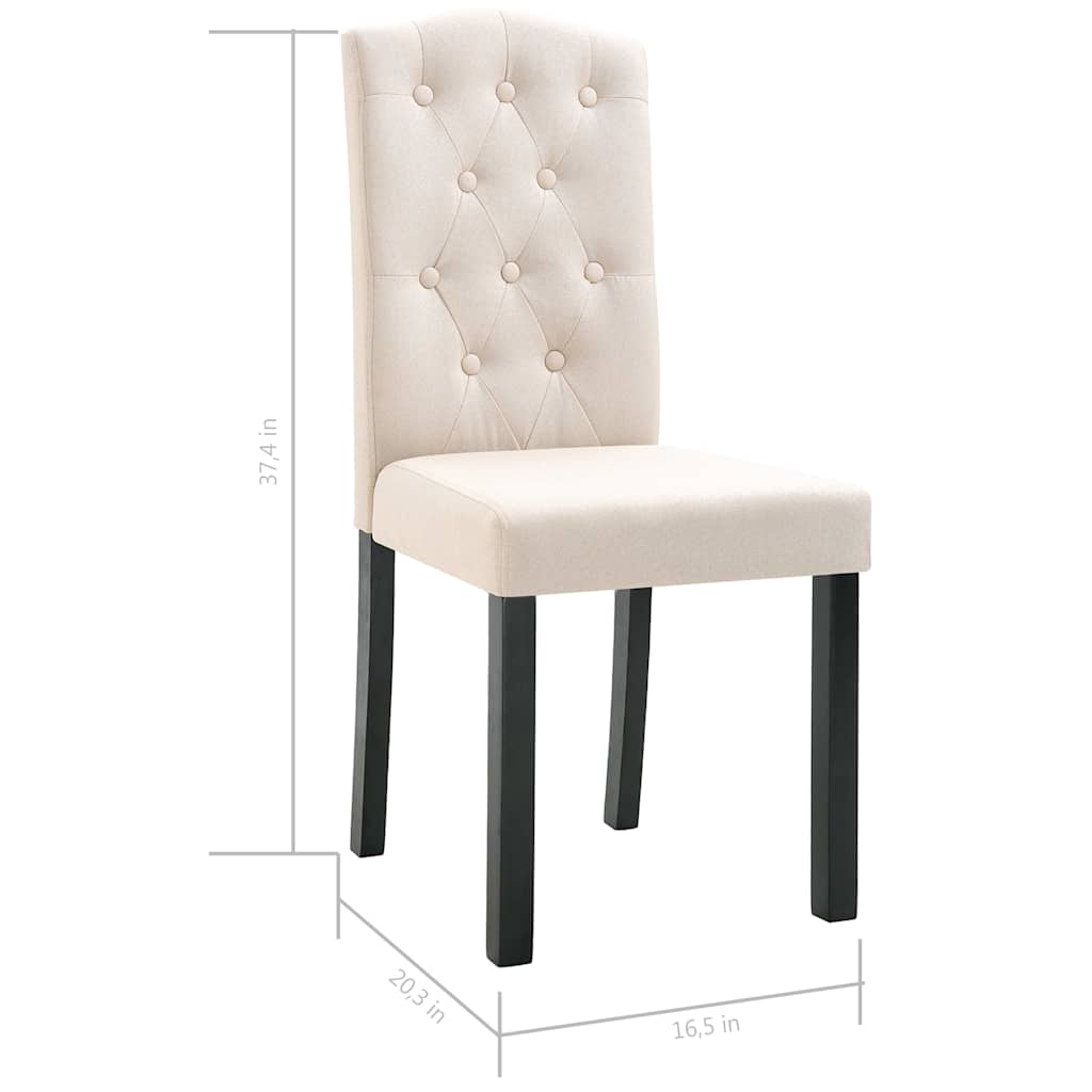Dining Chairs 4 pcs Cream Fabric