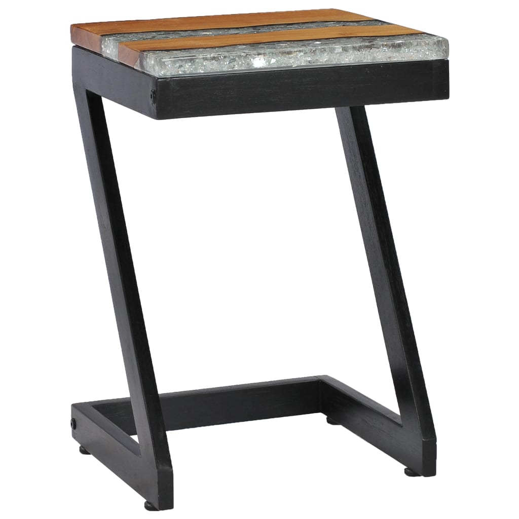 281649 vidaXL Coffee Table 30x30x50 cm Solid Teak Wood and Polyresin