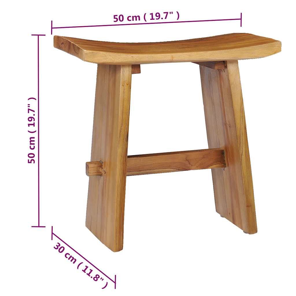 281655 vidaXL Stool Solid Teak Wood