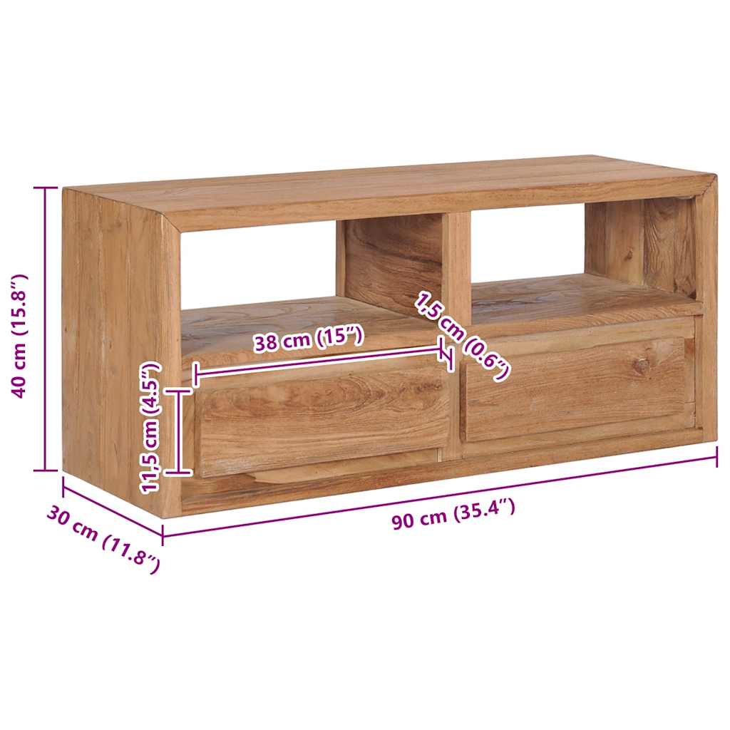 TV Cabinet | Natural Wood Colour | Solid Teak Wood | Medium