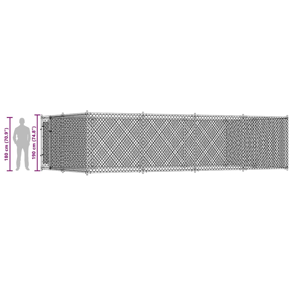 144938 vidaXL Outdoor Dog Kennel 7,6x3,8x1,9 m