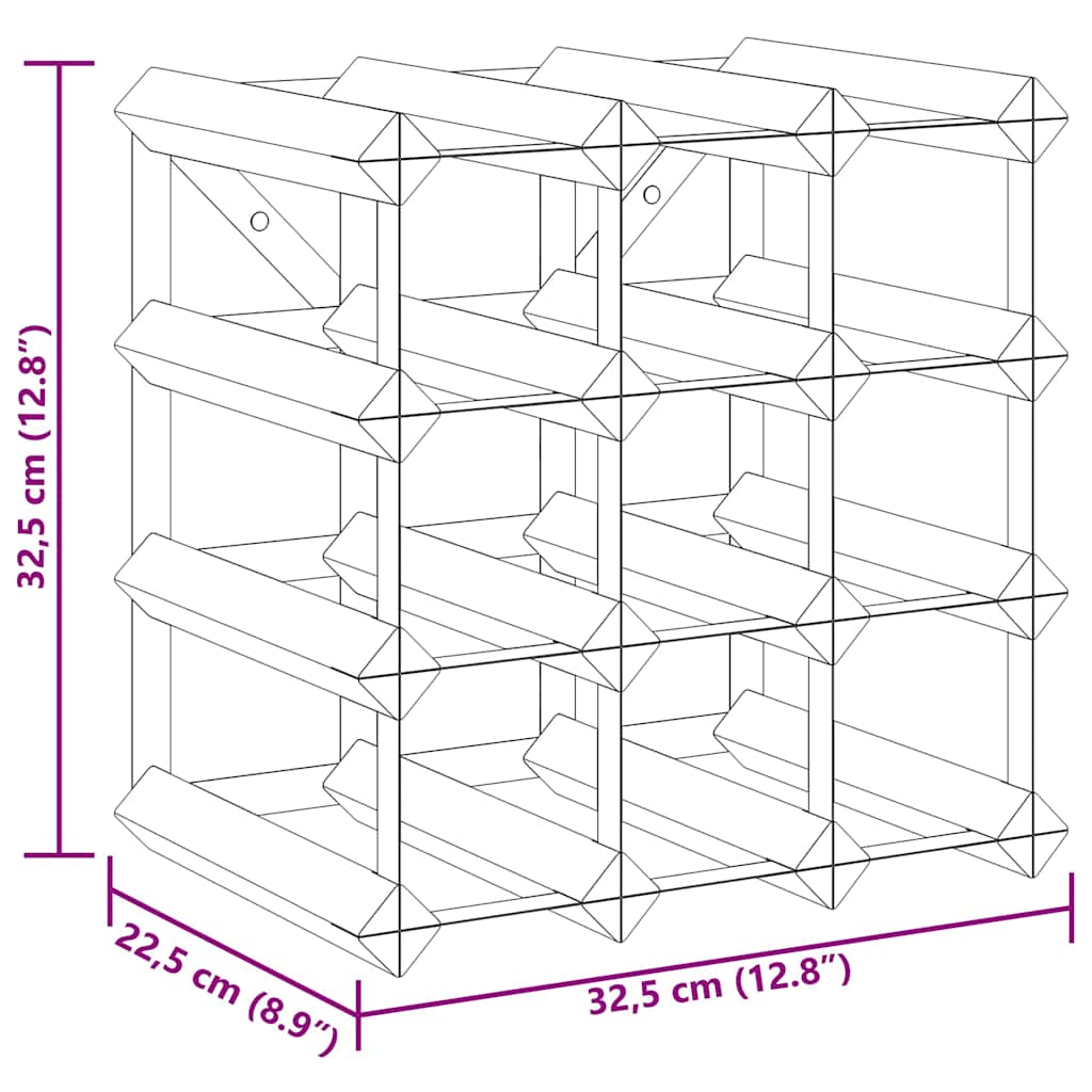 282468 vidaXL Wine Rack for 12 Bottles Solid Pinewood