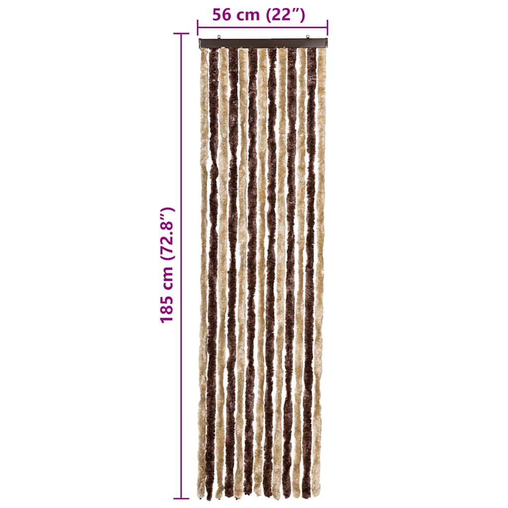 284272 vidaXL Insect Curtain Beige and Light Brown 56x185 cm Chenille