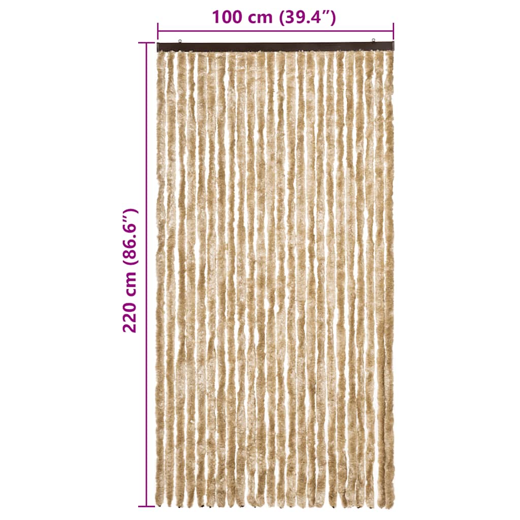 284284 vidaXL Insect Curtain Beige 100x220 cm Chenille