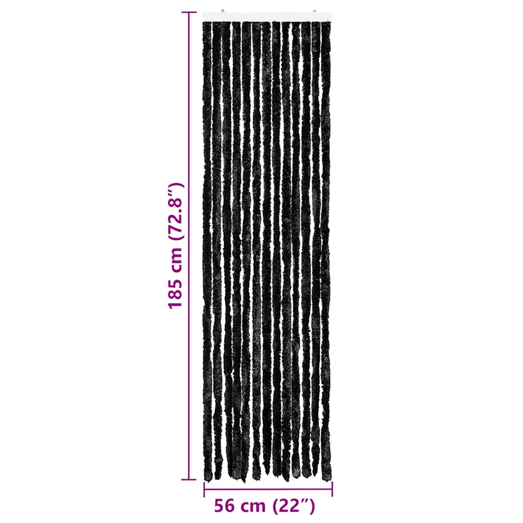 284288 vidaXL Insect Curtain Anthracite 56x185 cm Chenille