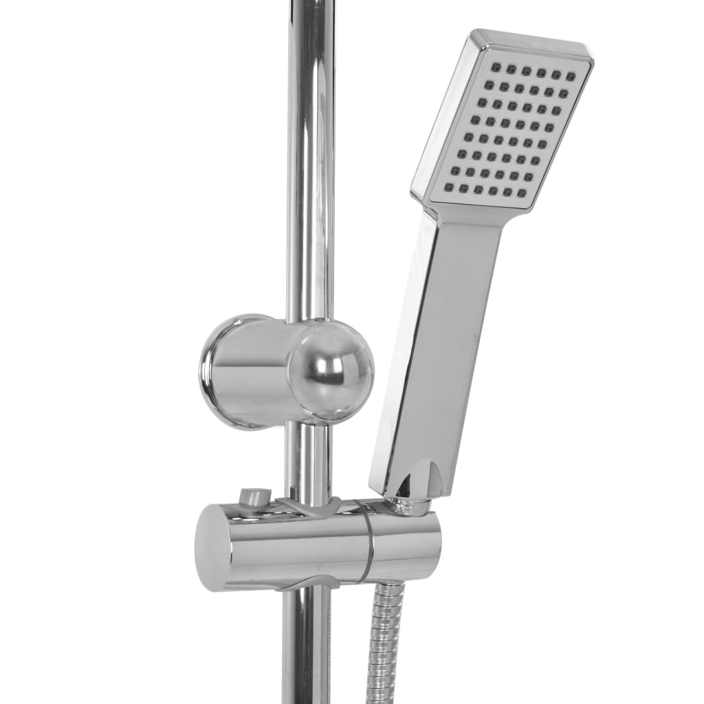 145055 vidaXL Dual Head Shower Set with Hand Shower Stainless Steel