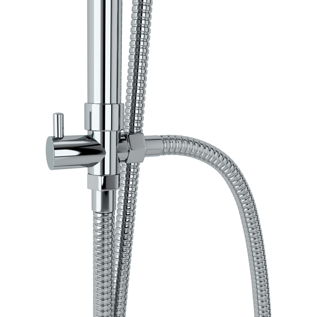 145056 vidaXL Dual Head Shower Set with Hand Shower Stainless Steel