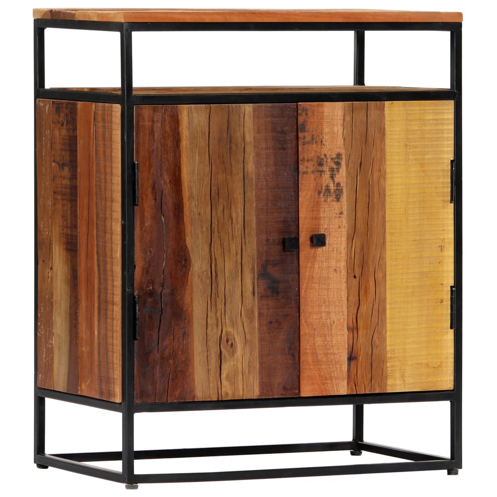 282727 vidaXL Side Cabinet 60x35x76 cm Solid Reclaimed Wood and Steel