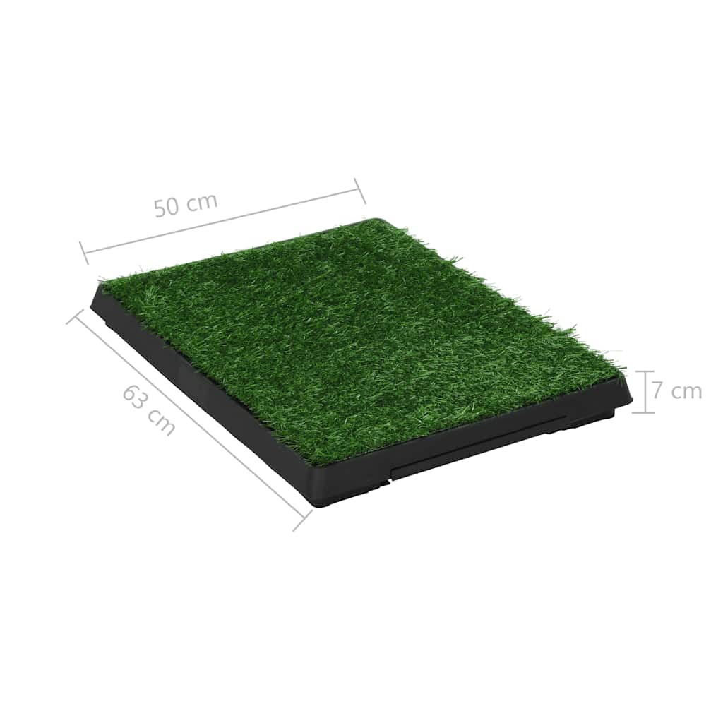 170766 vidaXL Pet Toilet with Tray & Faux Turf Green 63x50x7 cm WC