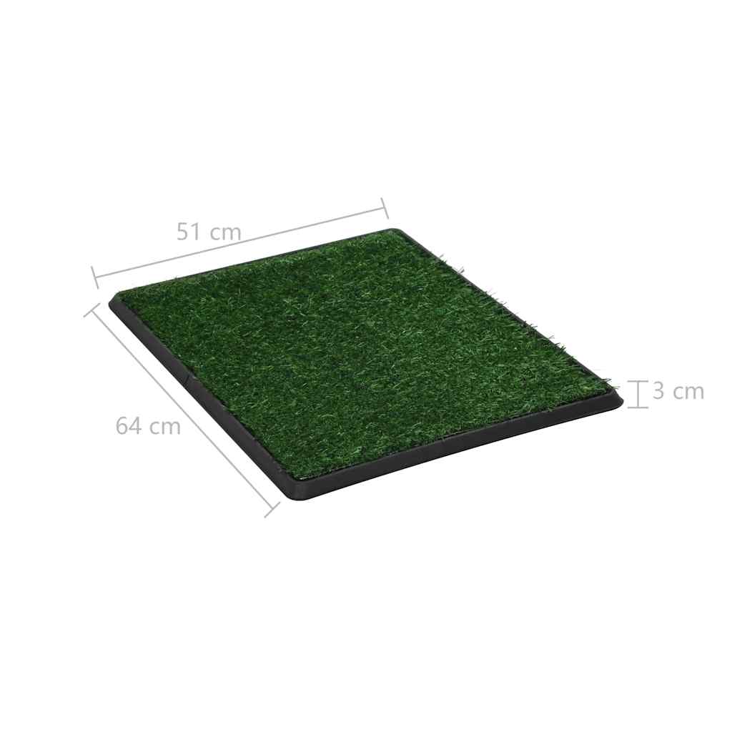 170768 vidaXL Pet Toilet with Tray & Faux Turf Green 64x51x3 cm WC