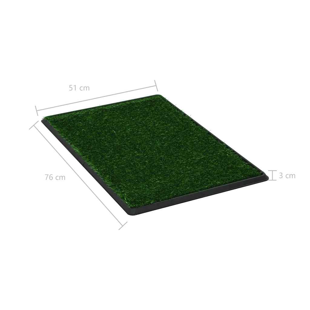 170769 vidaXL Pet Toilet with Tray & Faux Turf Green 76x51x3 cm WC