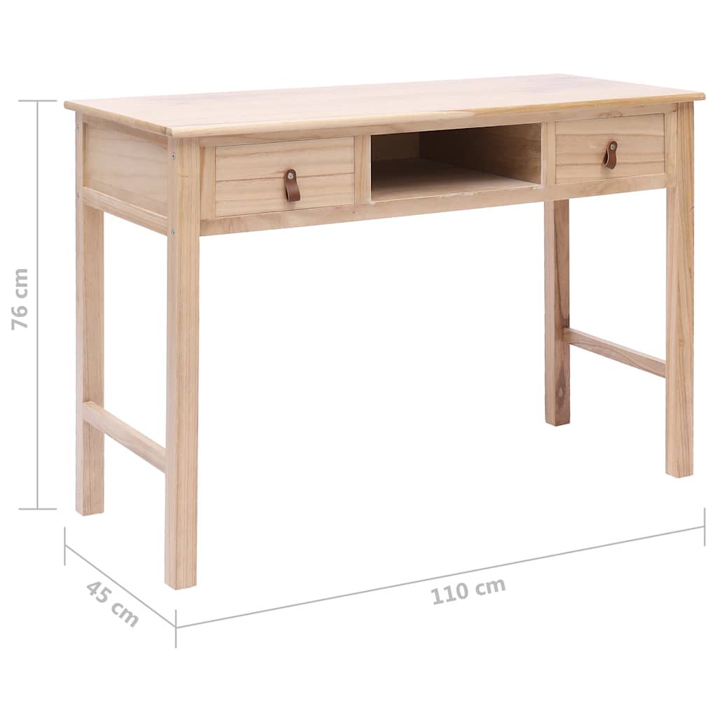 284159 vidaXL Writing Desk Natural 110x45x76 cm Wood