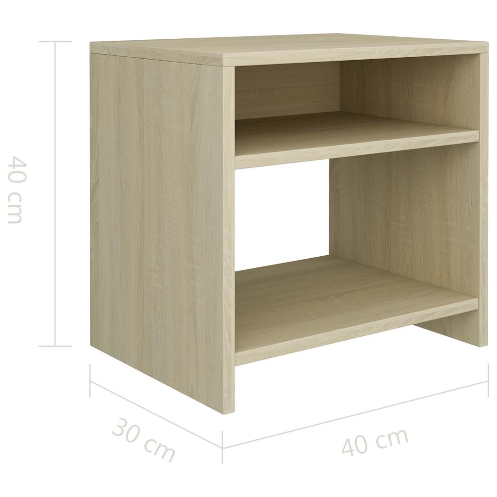 800016 vidaXL Bedside Cabinets 2 pcs Sonoma Oak 40x30x40 cm Engineered Wood