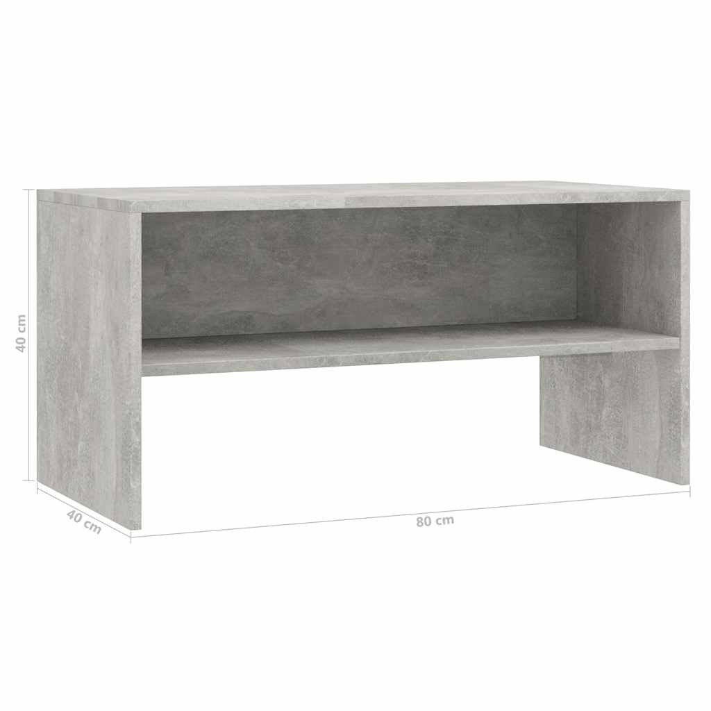 800058 vidaXL TV Cabinet Concrete Grey 80x40x40 cm Engineered Wood