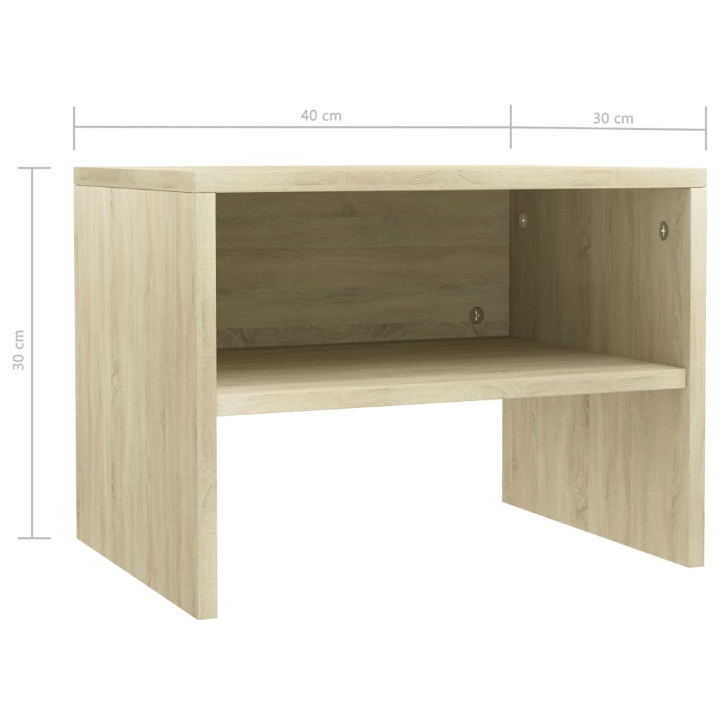 800070 vidaXL Bedside Cabinets 2 pcs Sonoma Oak 40x30x30 cm Engineered Wood