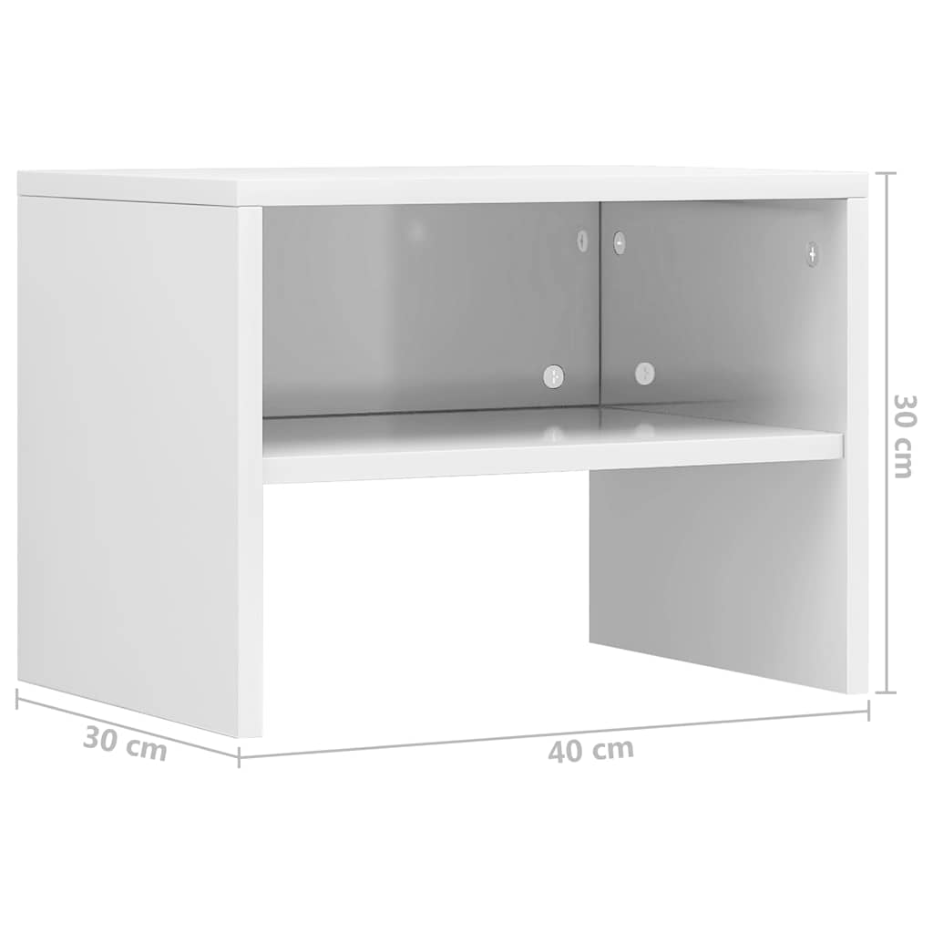 800076 vidaXL Bedside Cabinets 2 pcs High Gloss White 40x30x30 cm Engineered Wood