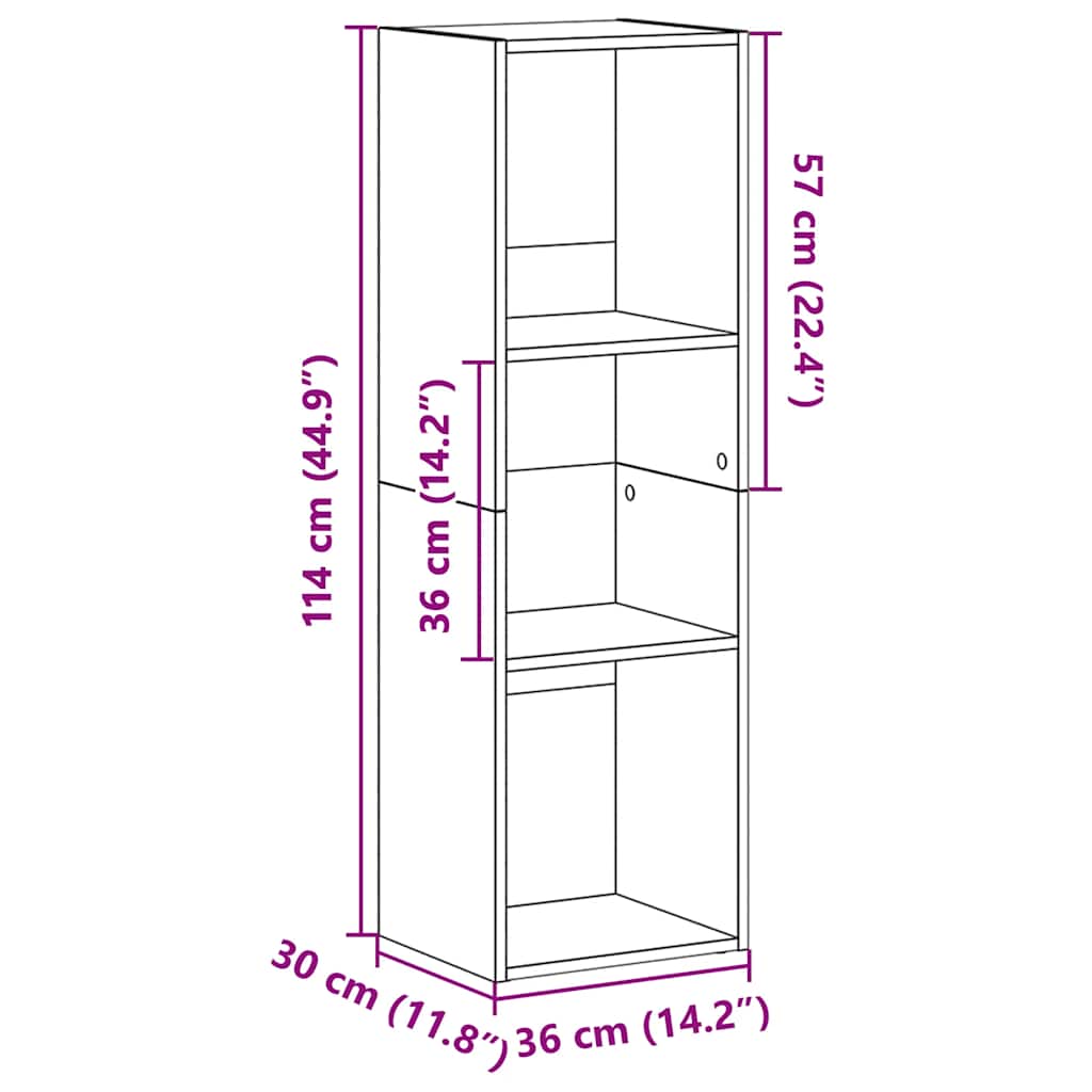 Book Cabinet/TV Cabinet Concrete Grey 36x30x114 cm