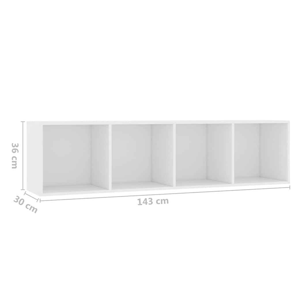 800261 vidaXL Book Cabinet/TV Cabinet White 143x30x36 cm