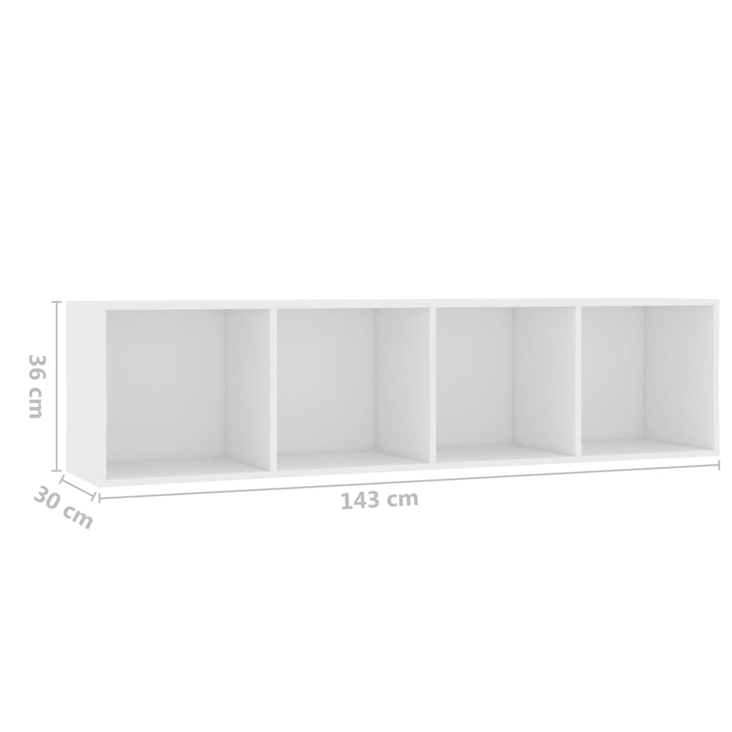 800261 vidaXL Book Cabinet/TV Cabinet White 143x30x36 cm