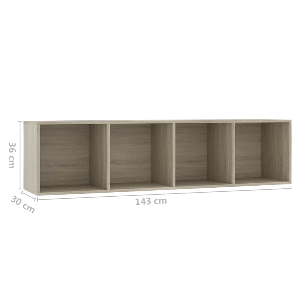 800264 vidaXL Book Cabinet/TV Cabinet Sonoma Oak 143x30x36 cm